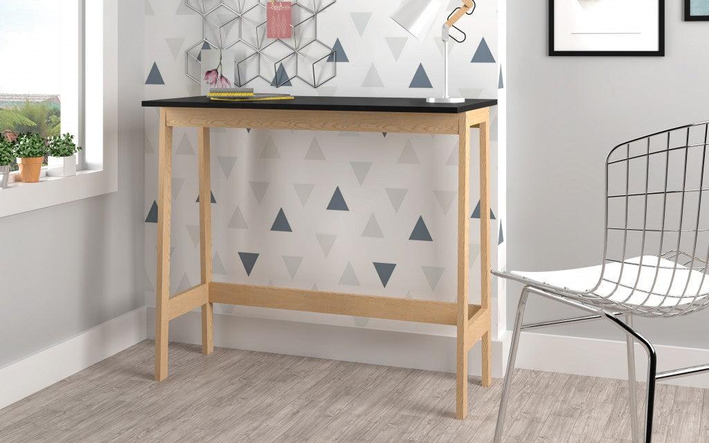 Modern Natural and Black Narrow Table Desk - AFS