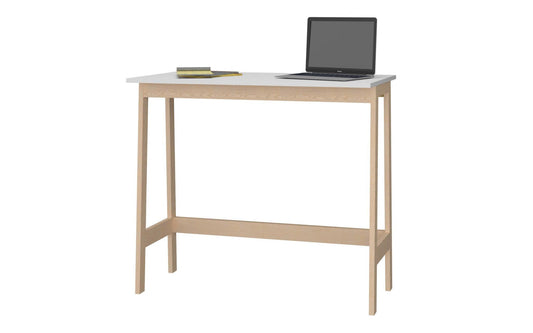 Modern Natural and White Narrow Table Desk - AFS