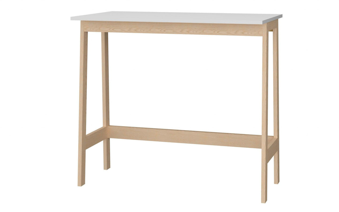 Modern Natural and White Narrow Table Desk - AFS