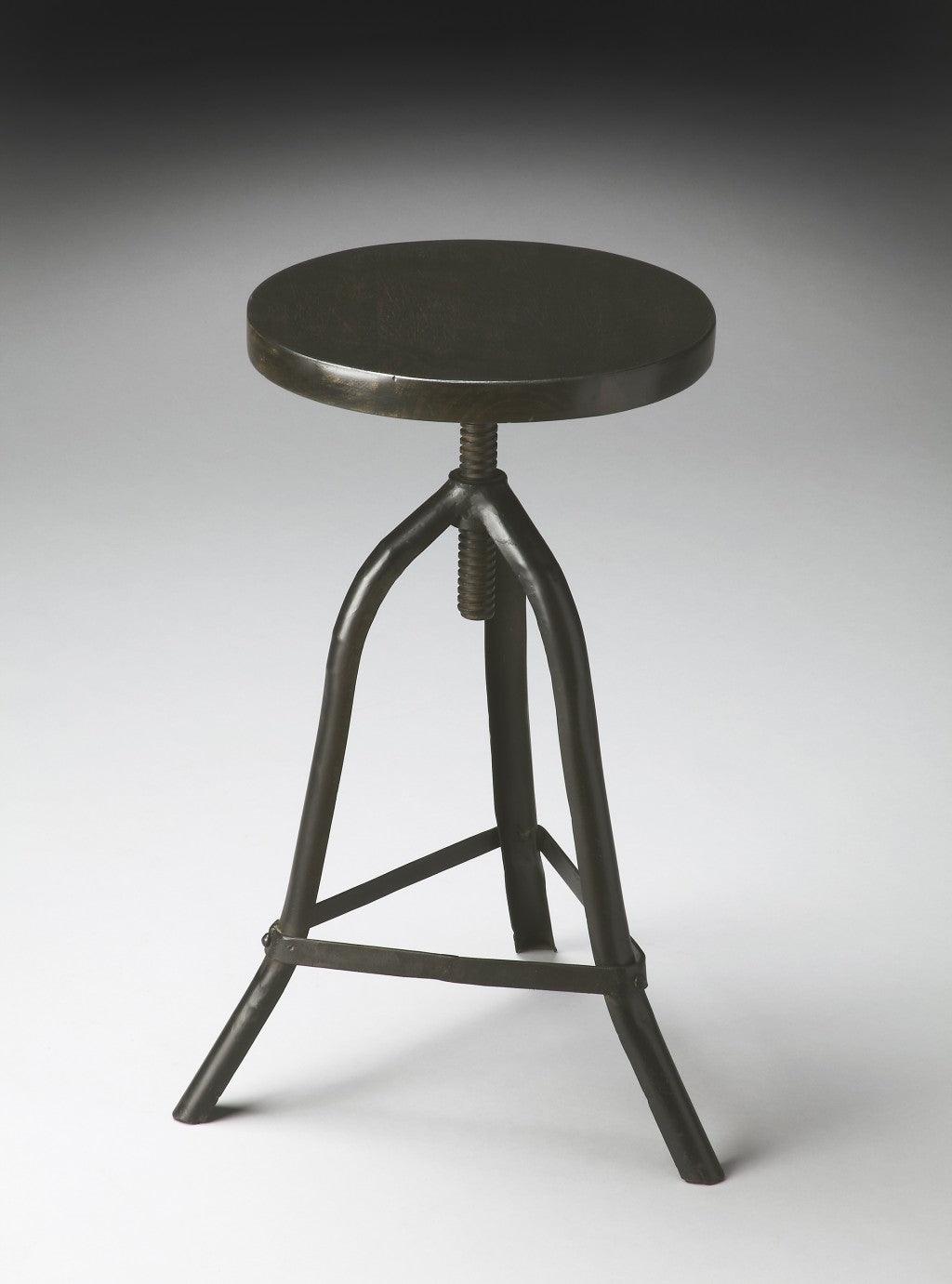 Black Iron Revolving Round Stool - AFS