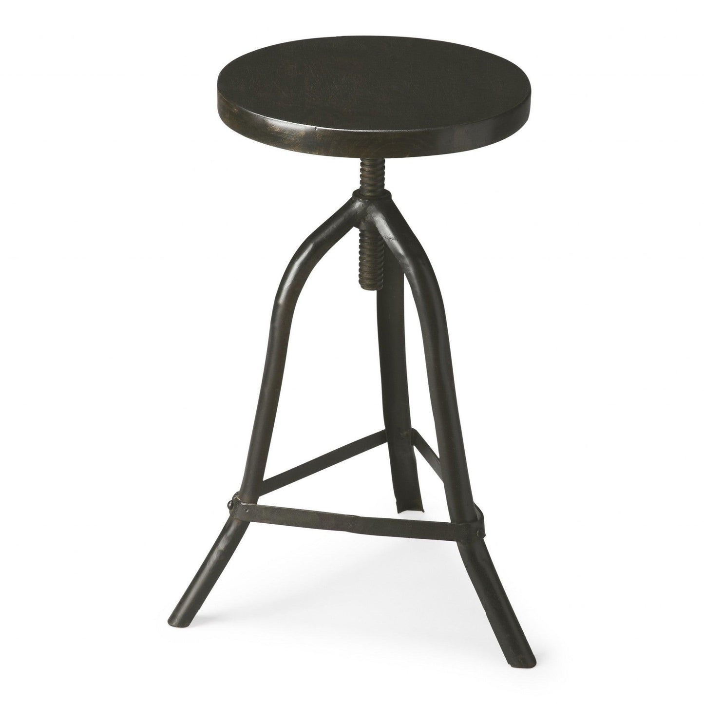 Black Iron Revolving Round Stool - AFS