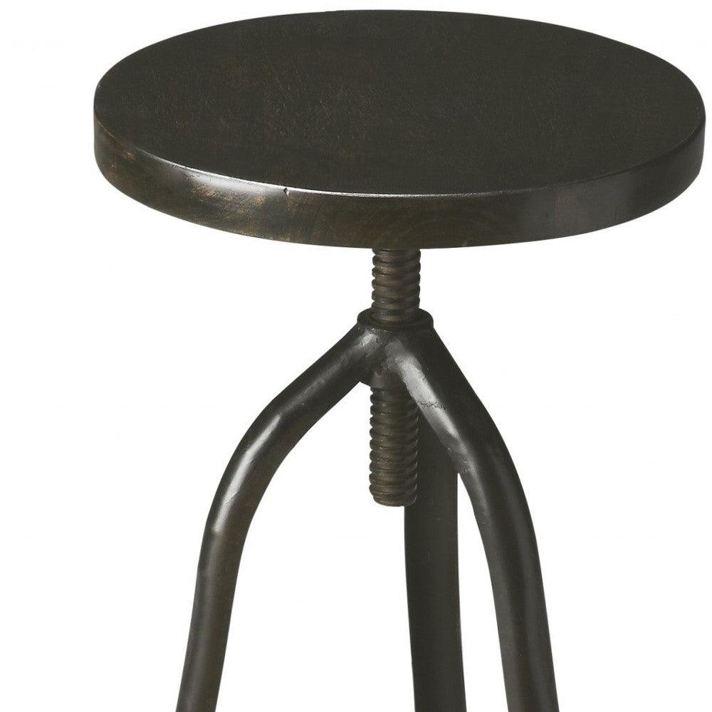 Black Iron Revolving Round Stool - AFS