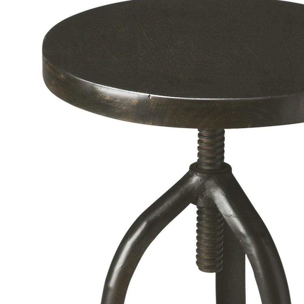 Black Iron Revolving Round Stool - AFS