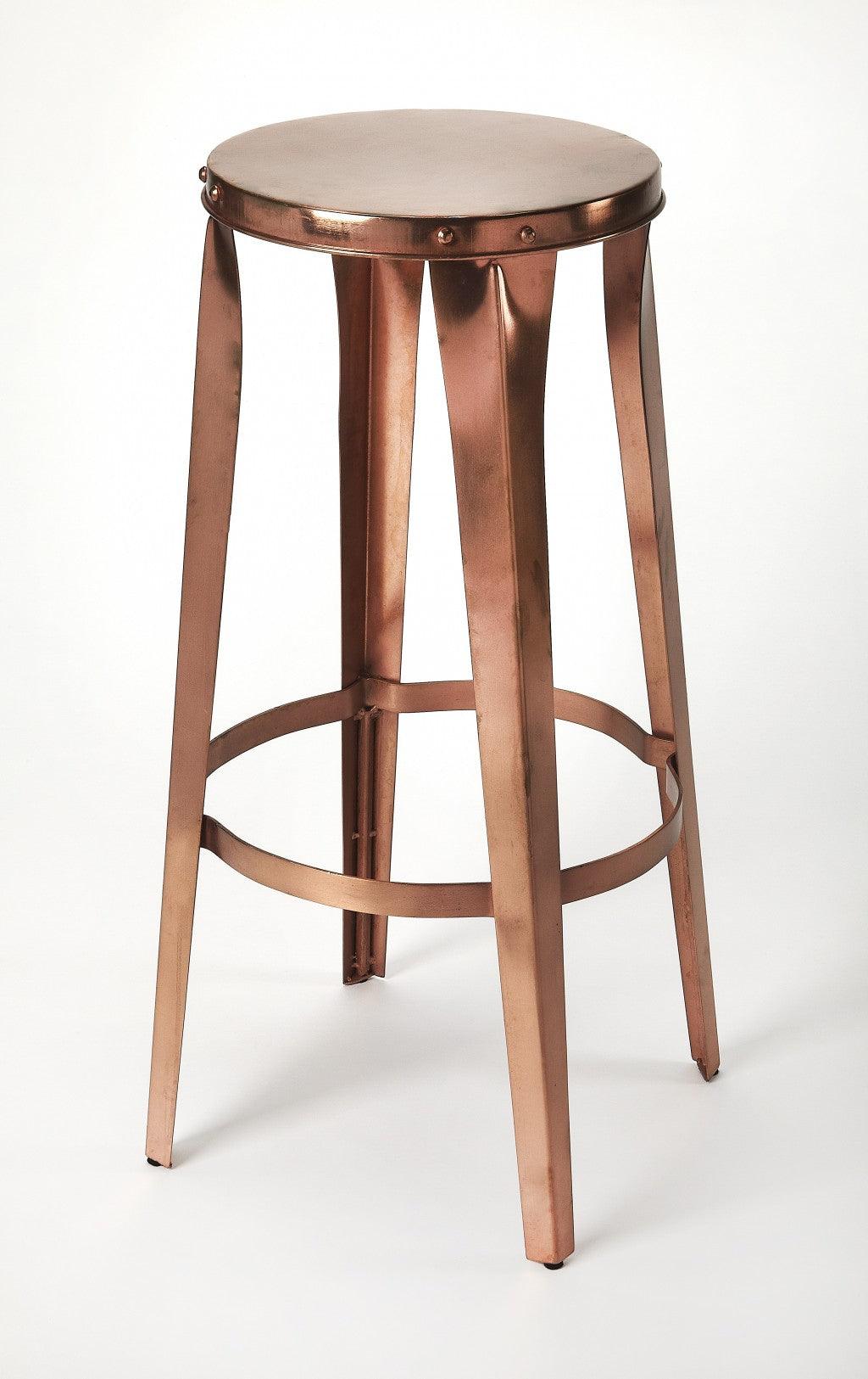 Rustic Copper Backless Bar Stool - AFS