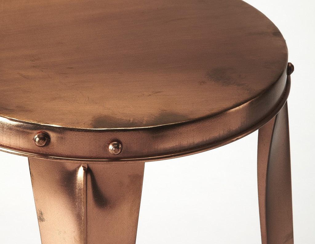 Rustic Copper Backless Bar Stool - AFS