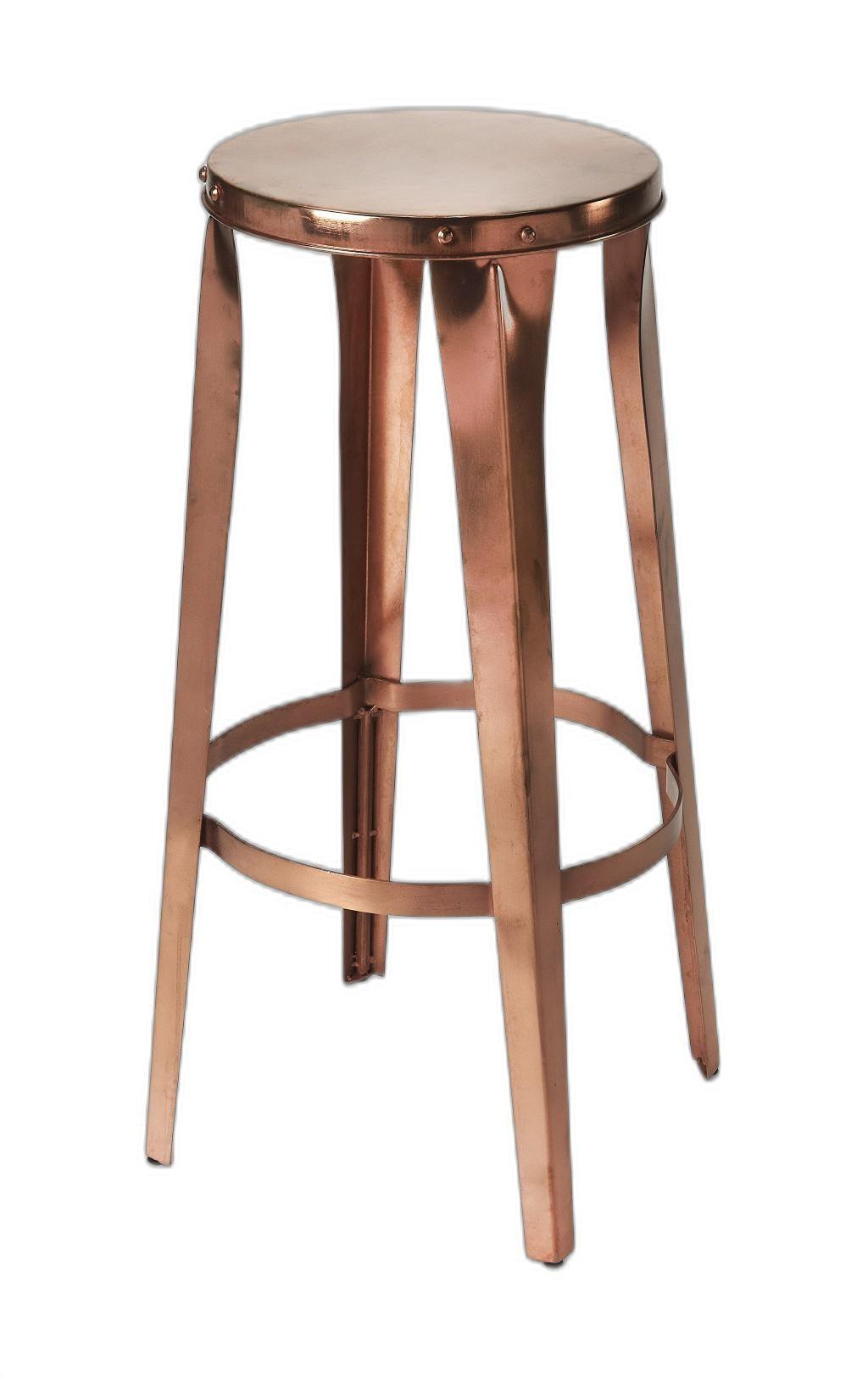 Rustic Copper Backless Bar Stool - AFS