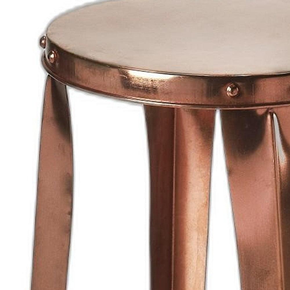 Rustic Copper Backless Bar Stool - AFS