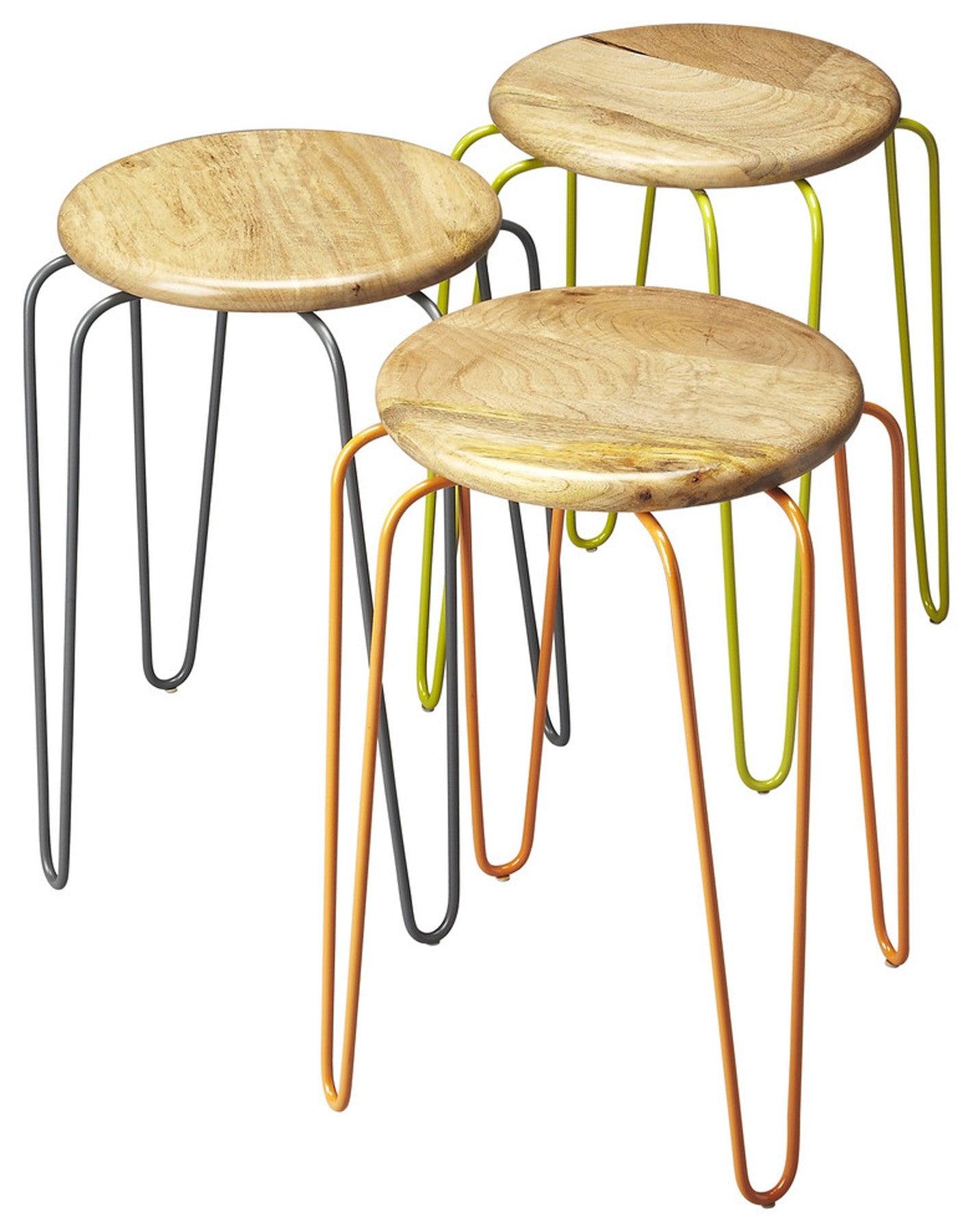 Stackable Iron Colored Stools - AFS