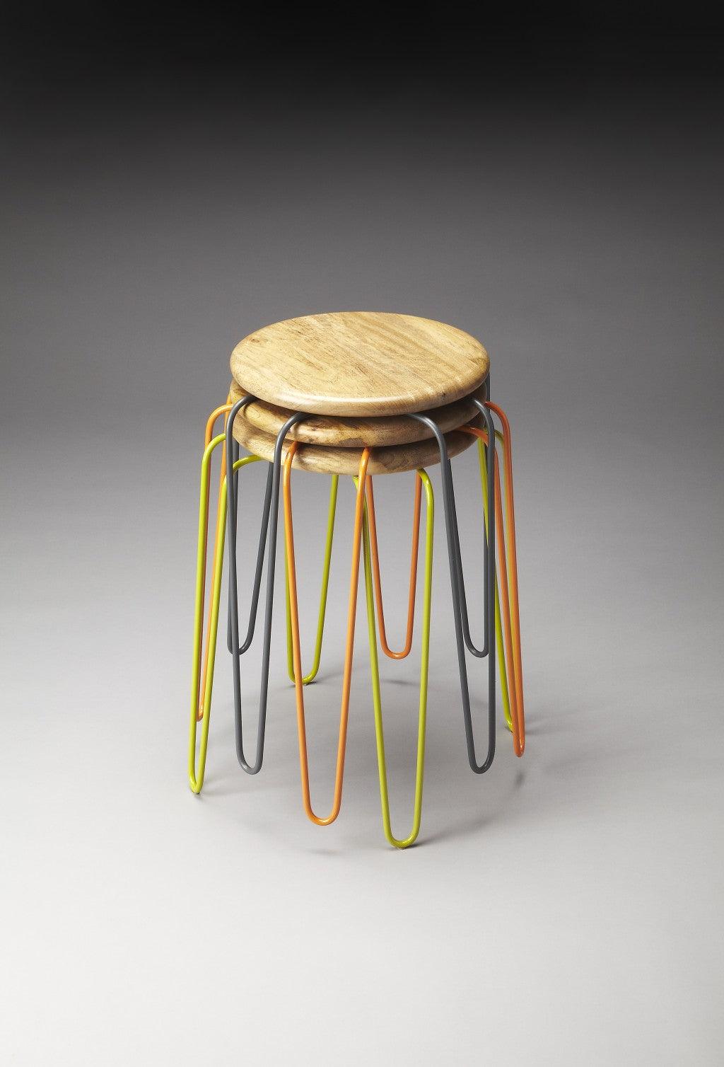 Stackable Iron Colored Stools - AFS