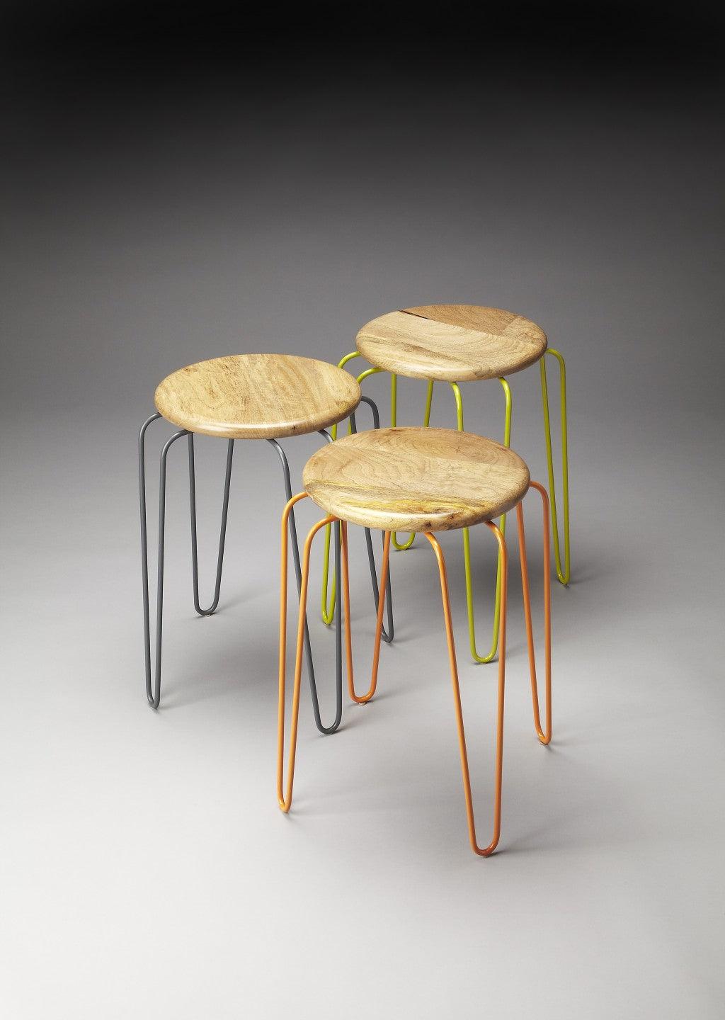 Stackable Iron Colored Stools - AFS