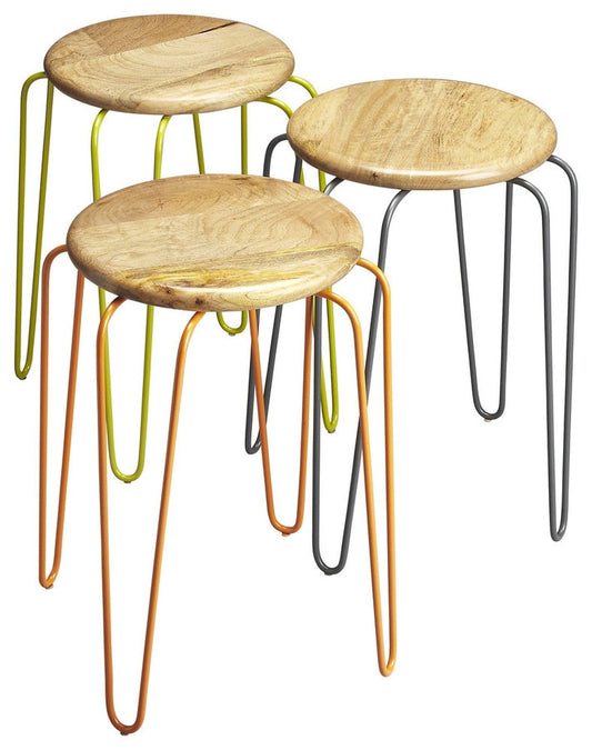 Stackable Iron Colored Stools - AFS