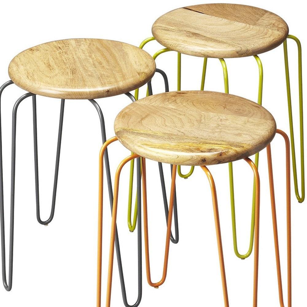 Stackable Iron Colored Stools - AFS