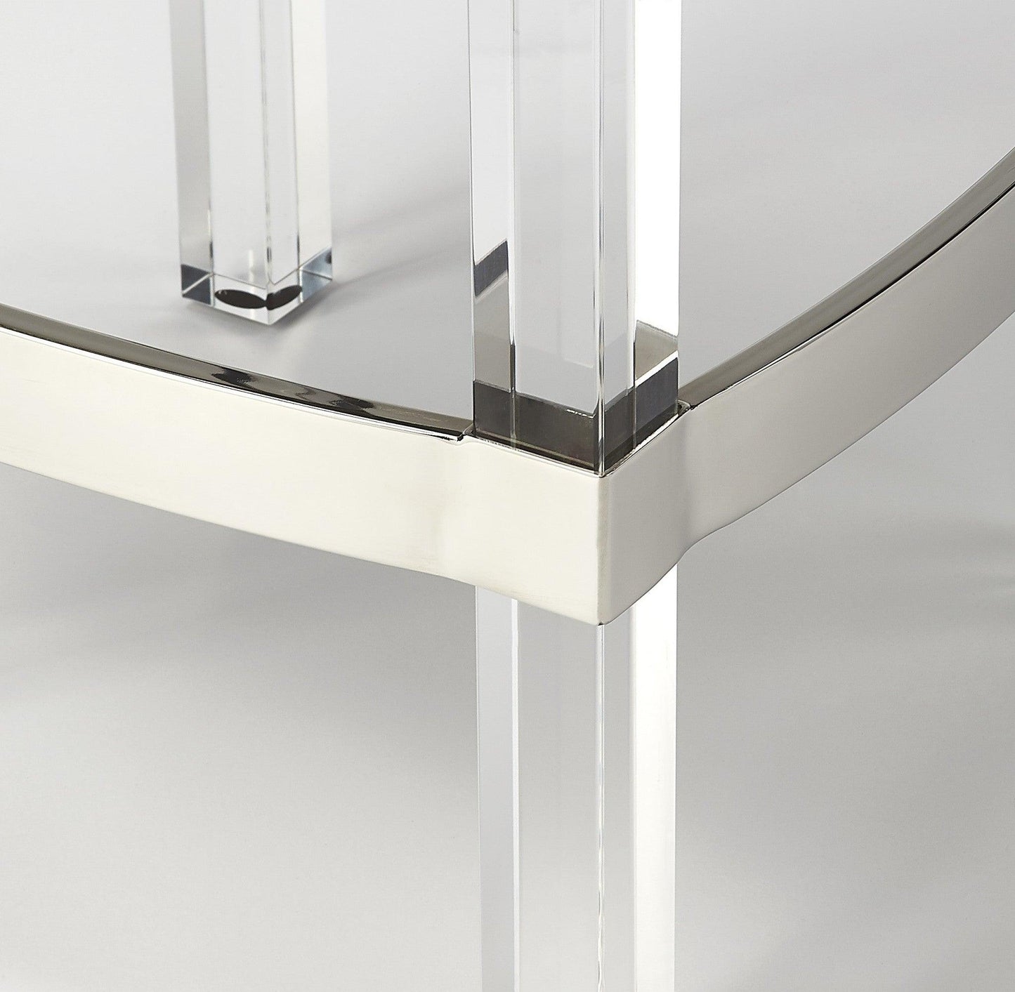 Acrylic and White Leather Counter Stool - AFS