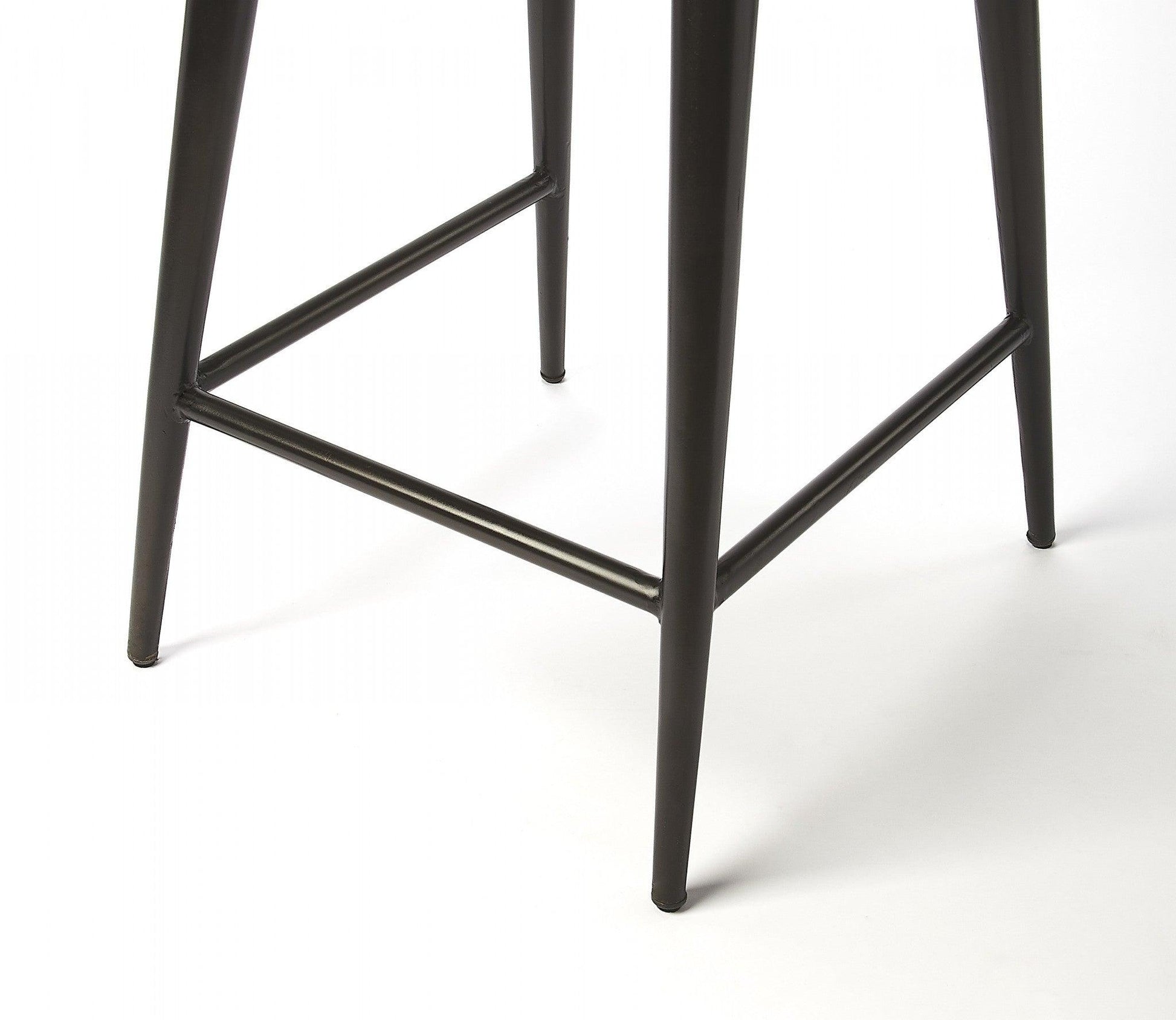 Dark Brown Leather Bar Stool - AFS