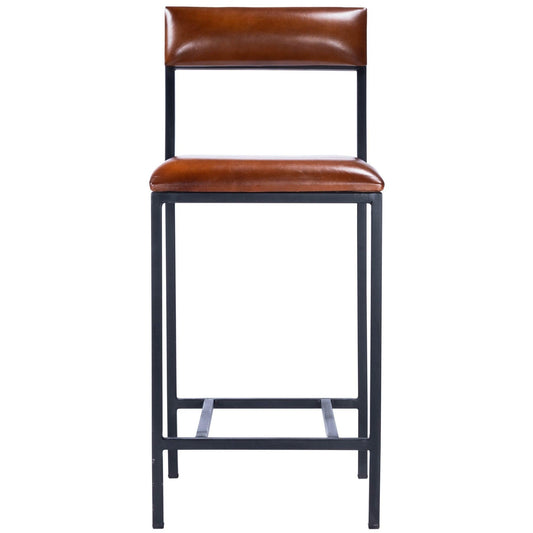 Classic Leather and Metal Counter Stool - AFS