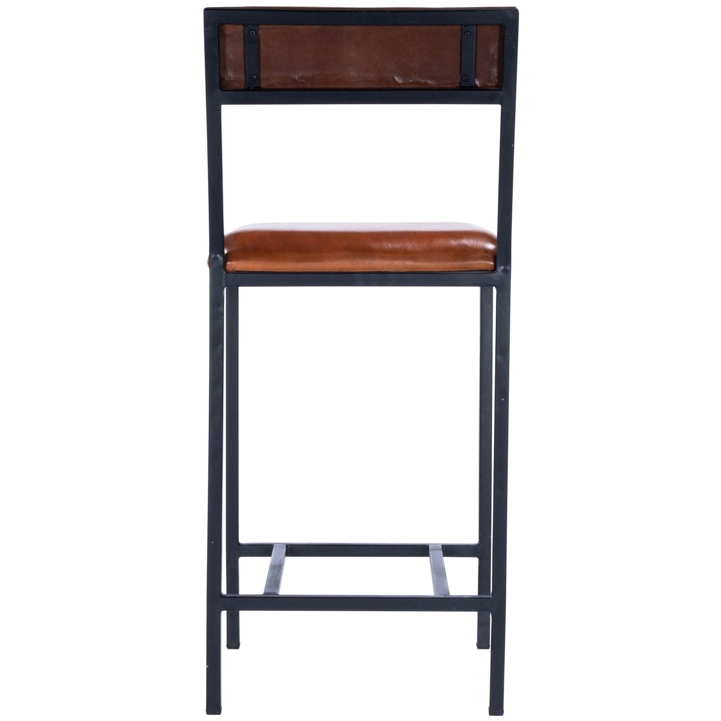 Classic Leather and Metal Counter Stool - AFS