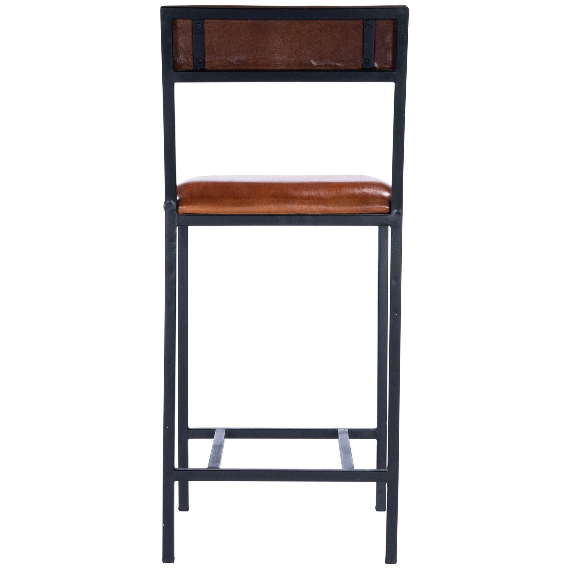 Classic Leather and Metal Counter Stool - AFS