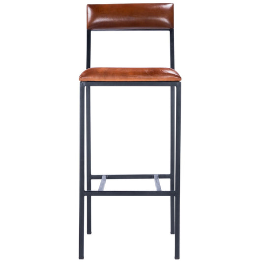 Classic Leather and Metal Bar Stool - AFS