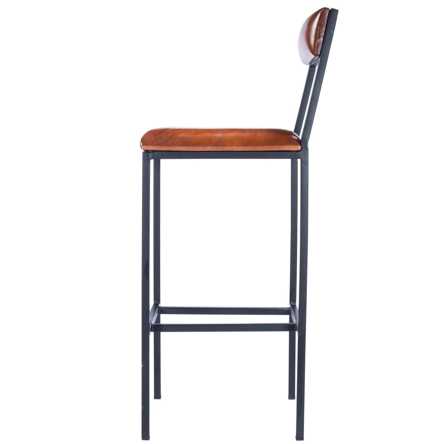 Classic Leather and Metal Bar Stool - AFS