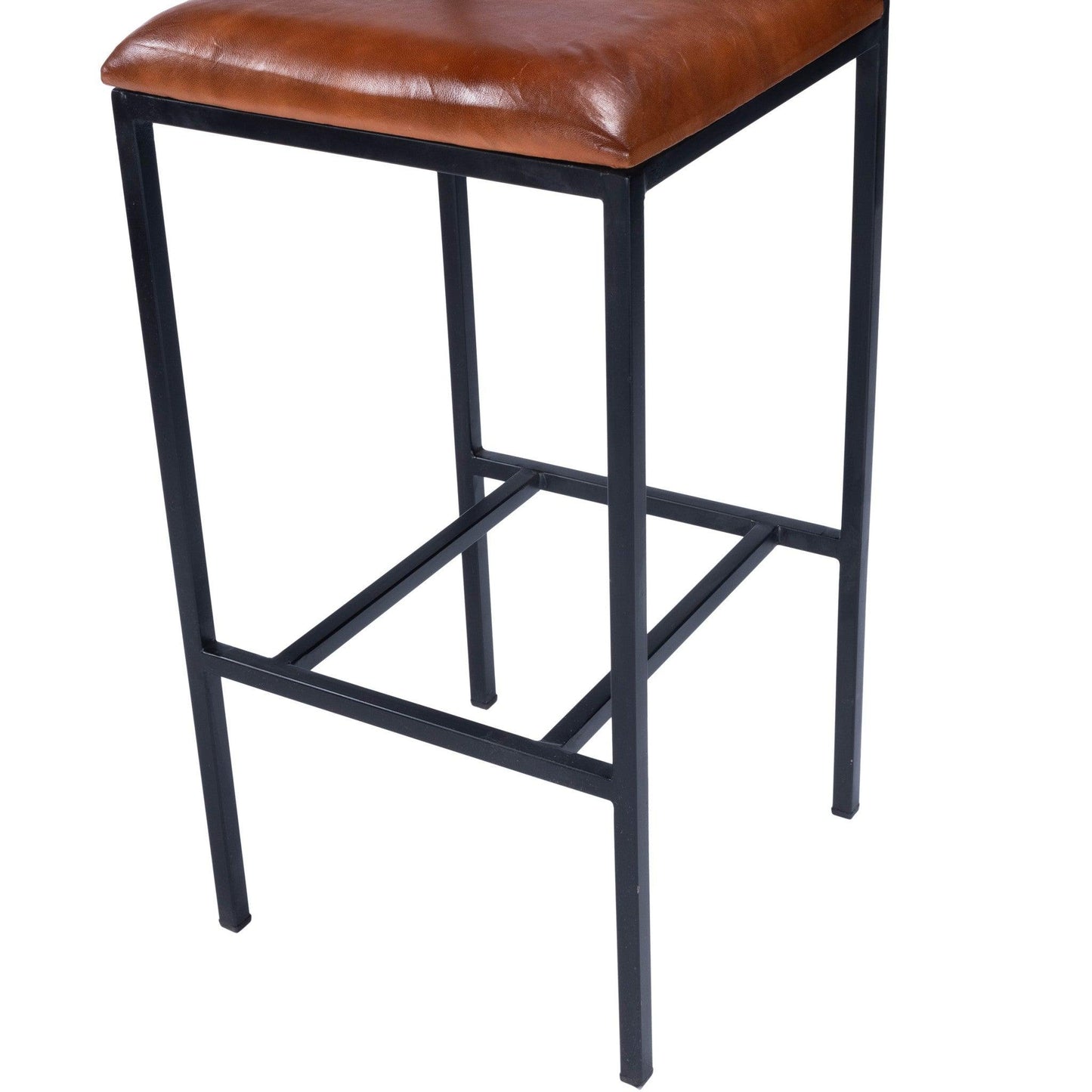 Classic Leather and Metal Bar Stool - AFS