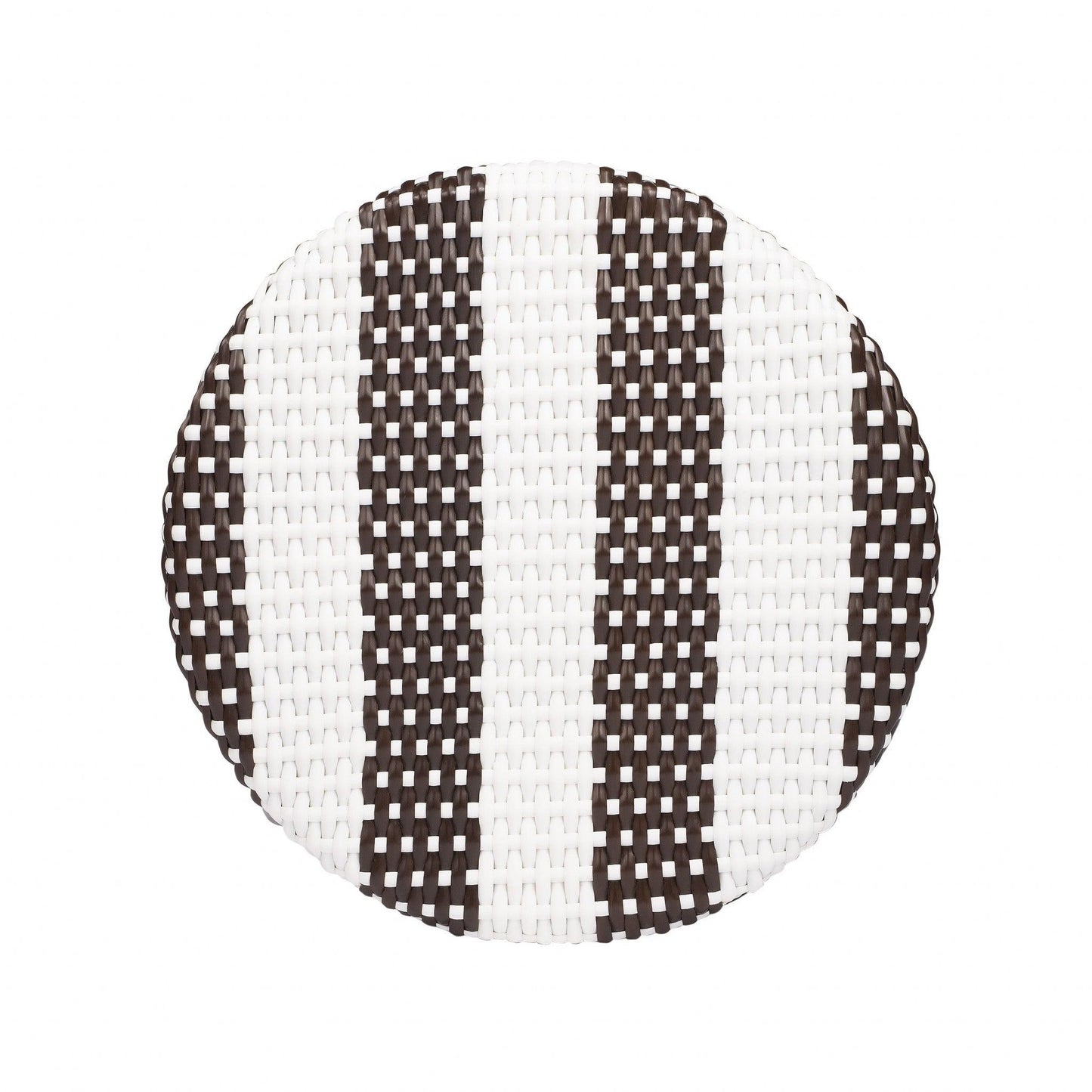 Dark Brown and White Rattan Counter Stool - AFS