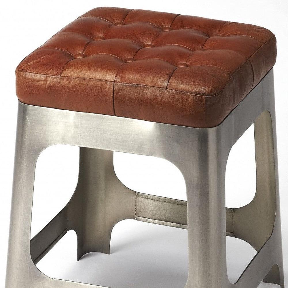 Iron and Leather Counter Stool - AFS