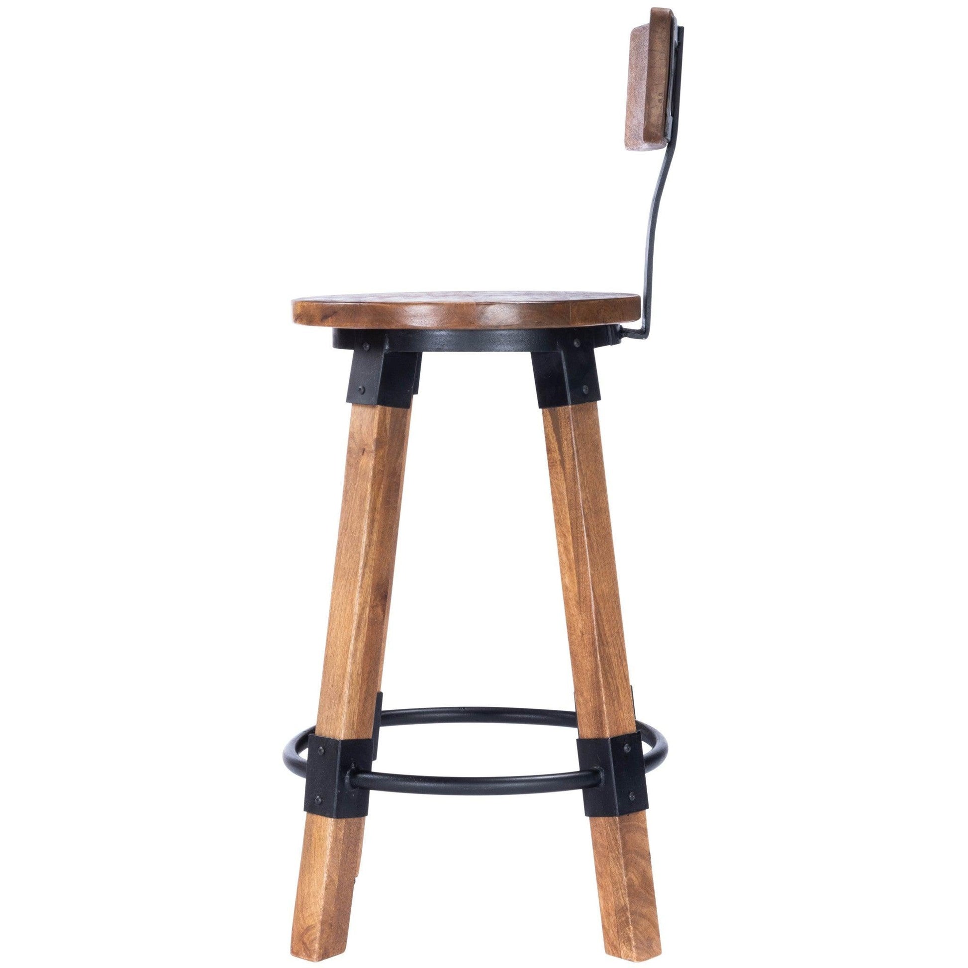 Sturdy Wood and Metal Counter Stool - AFS