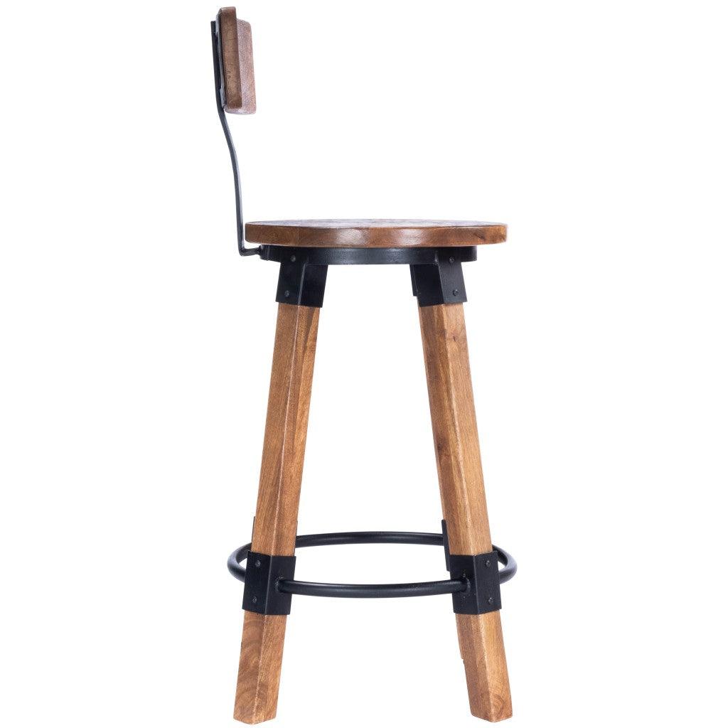 Sturdy Wood and Metal Counter Stool - AFS