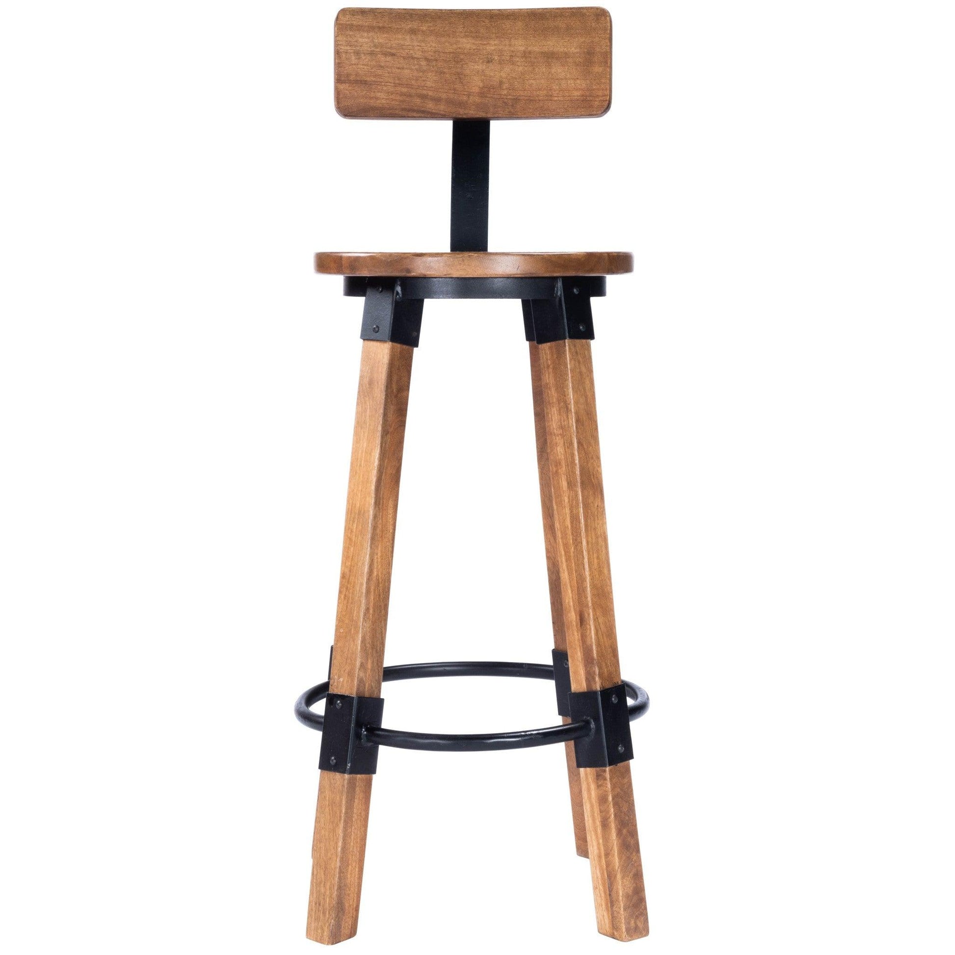 Sturdy Wood and Metal Bar Stool - AFS