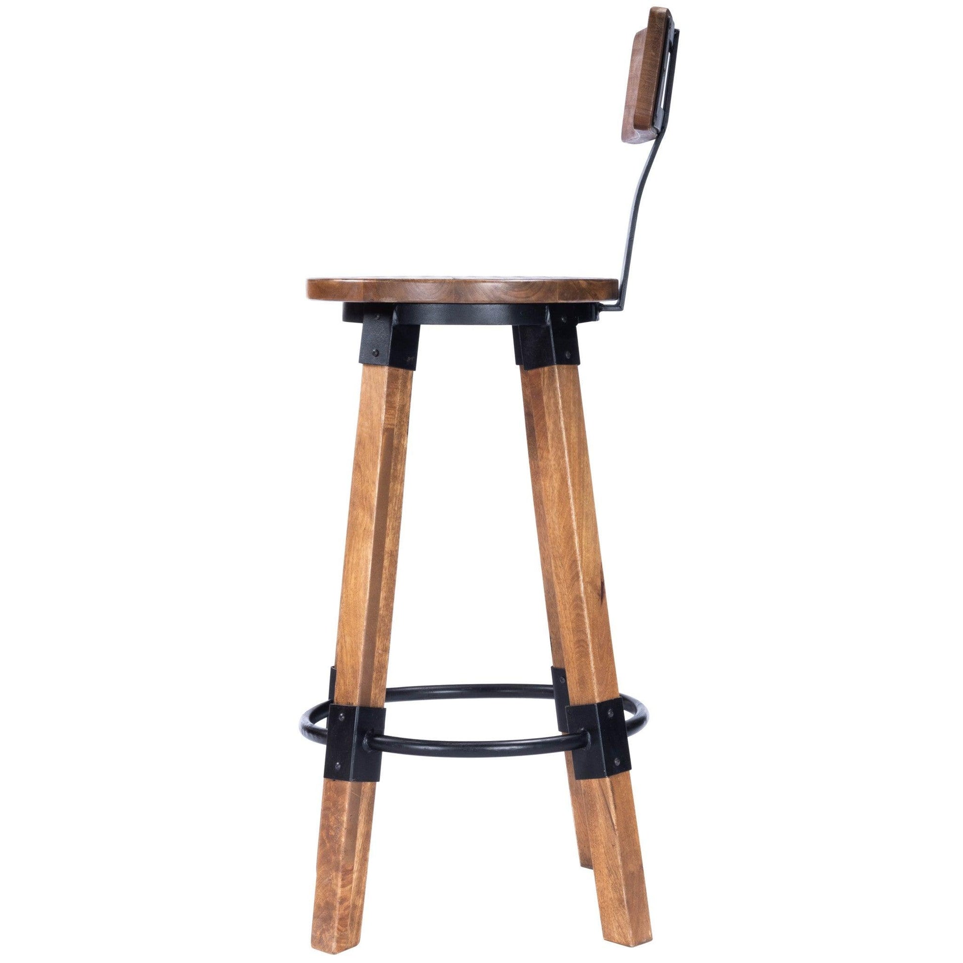 Sturdy Wood and Metal Bar Stool - AFS