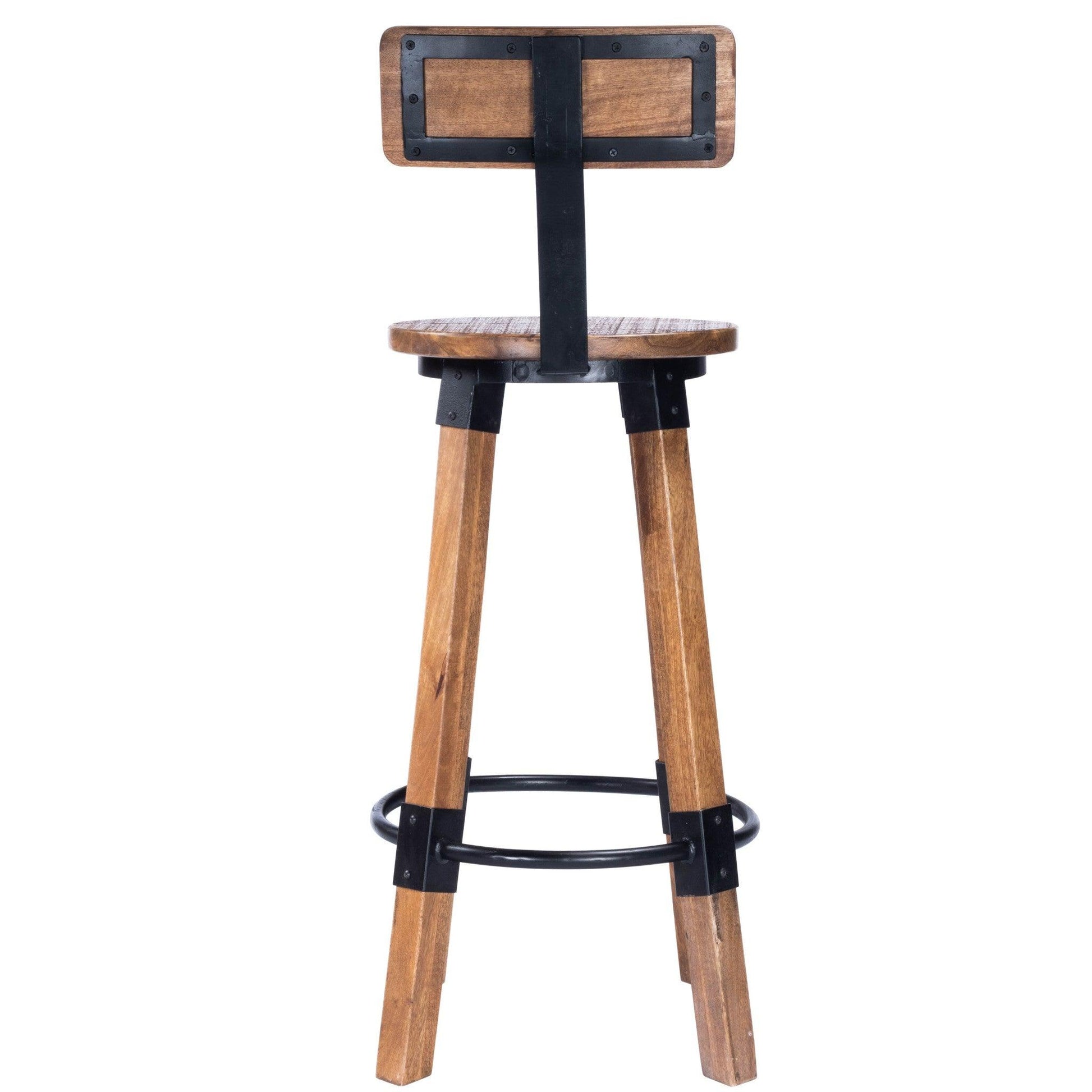 Sturdy Wood and Metal Bar Stool - AFS