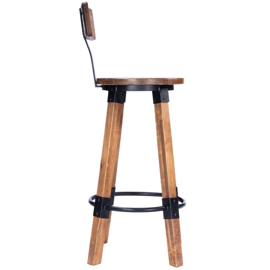 Sturdy Wood and Metal Bar Stool - AFS