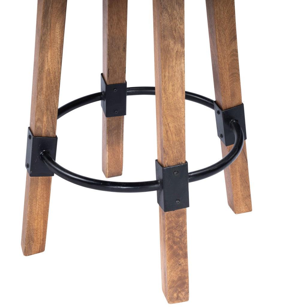 Sturdy Wood and Metal Bar Stool - AFS