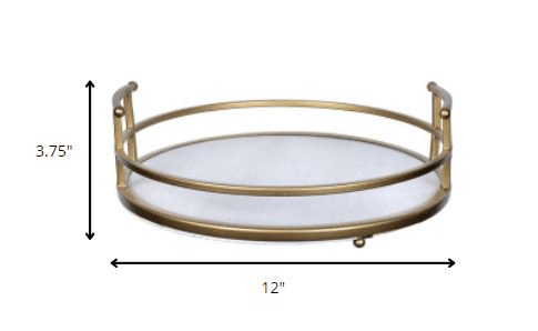 Farmhouse Style Gold Decorative Tray - AFS