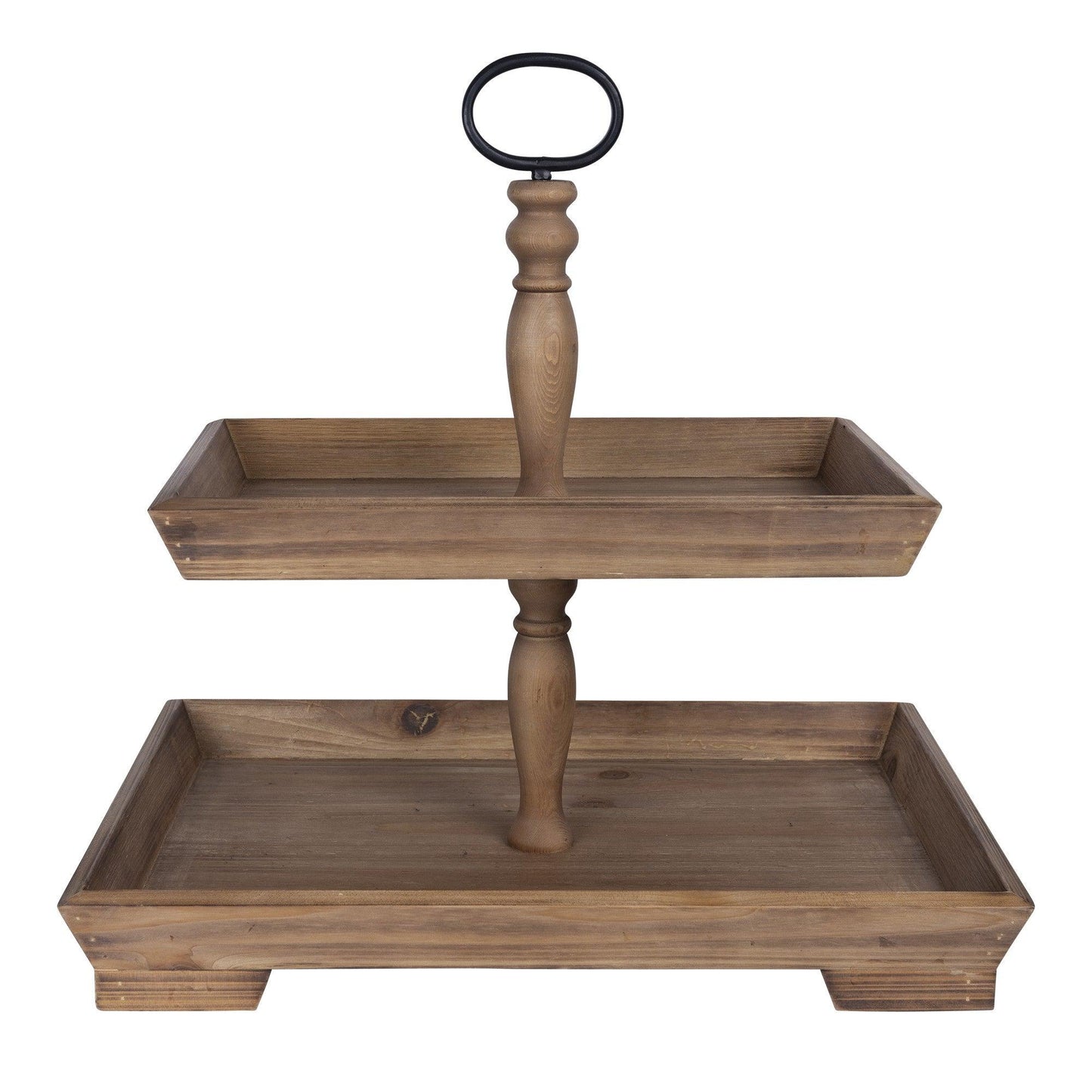 Two Tiered Wooden Serving Stand - AFS