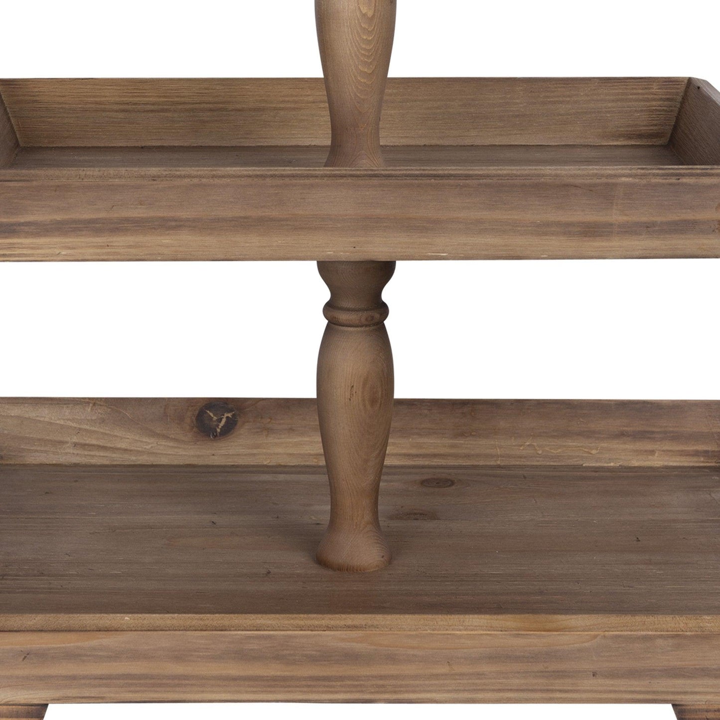 Two Tiered Wooden Serving Stand - AFS