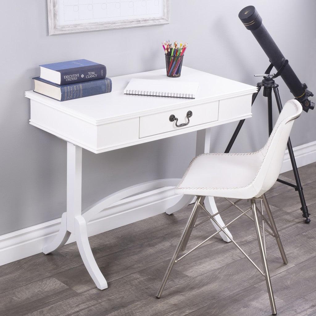 Acacia and Pinewood White Writing Desk - AFS