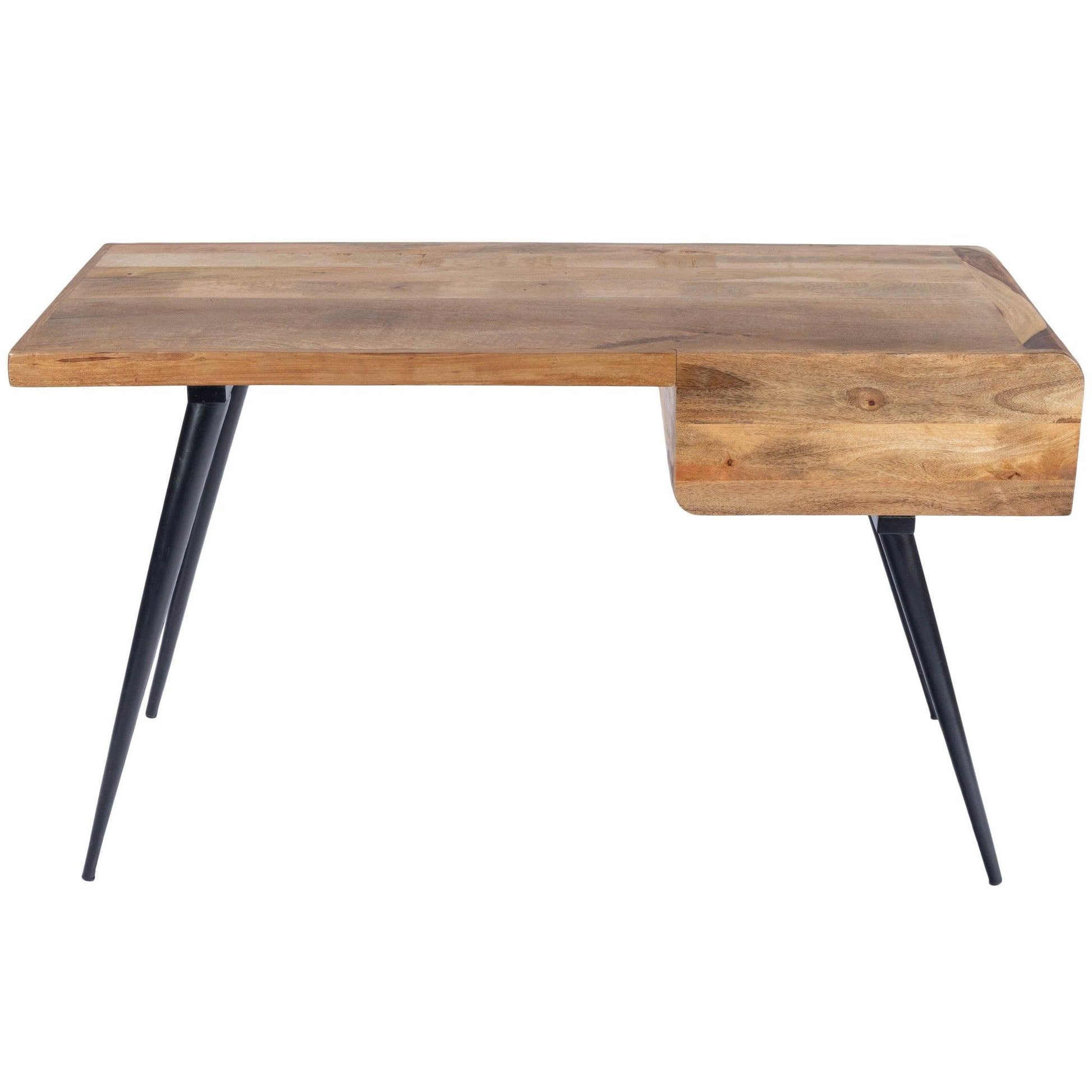 Natural Wood and Metal Desk - AFS