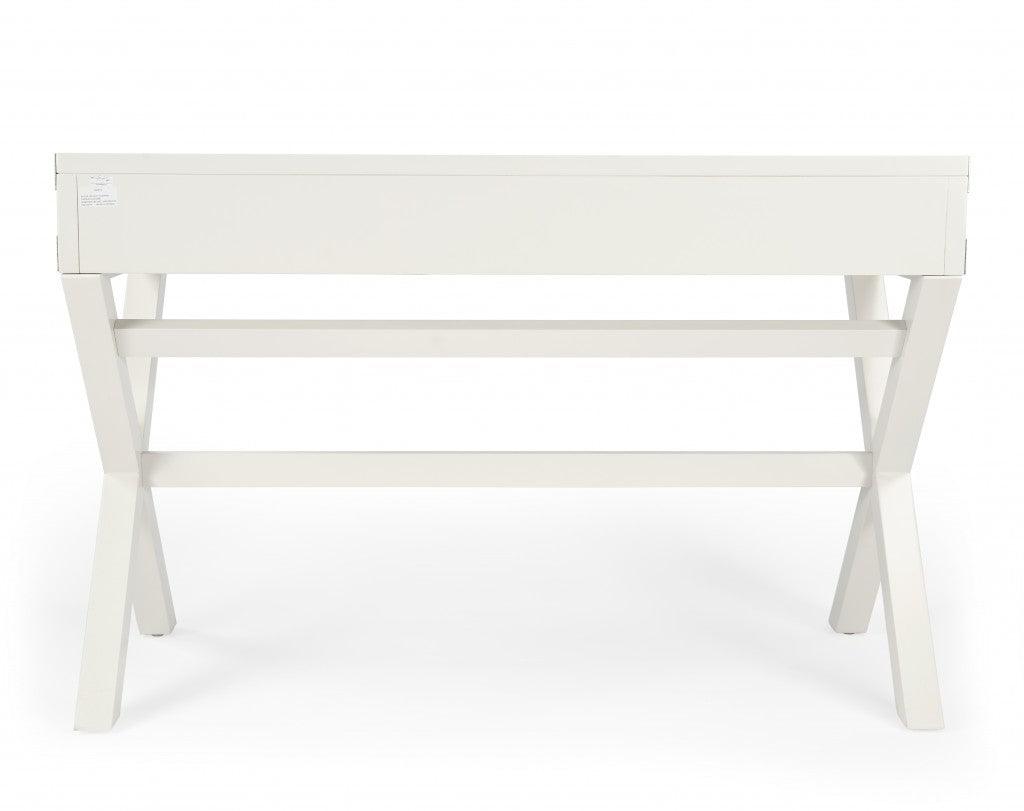 Modern White Campaign Style Desk - AFS