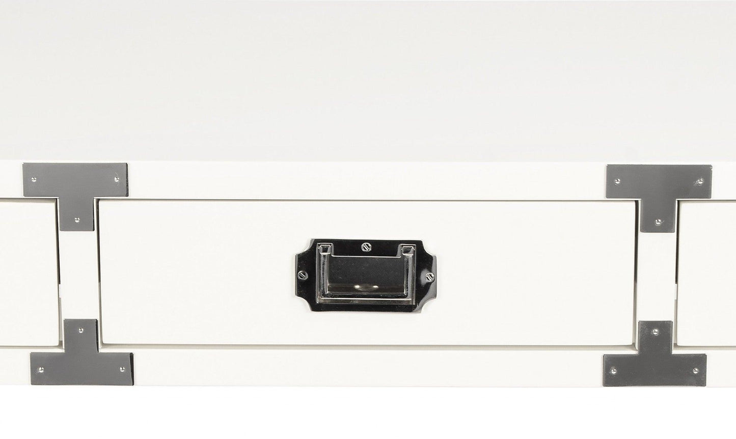 Modern White Campaign Style Desk - AFS