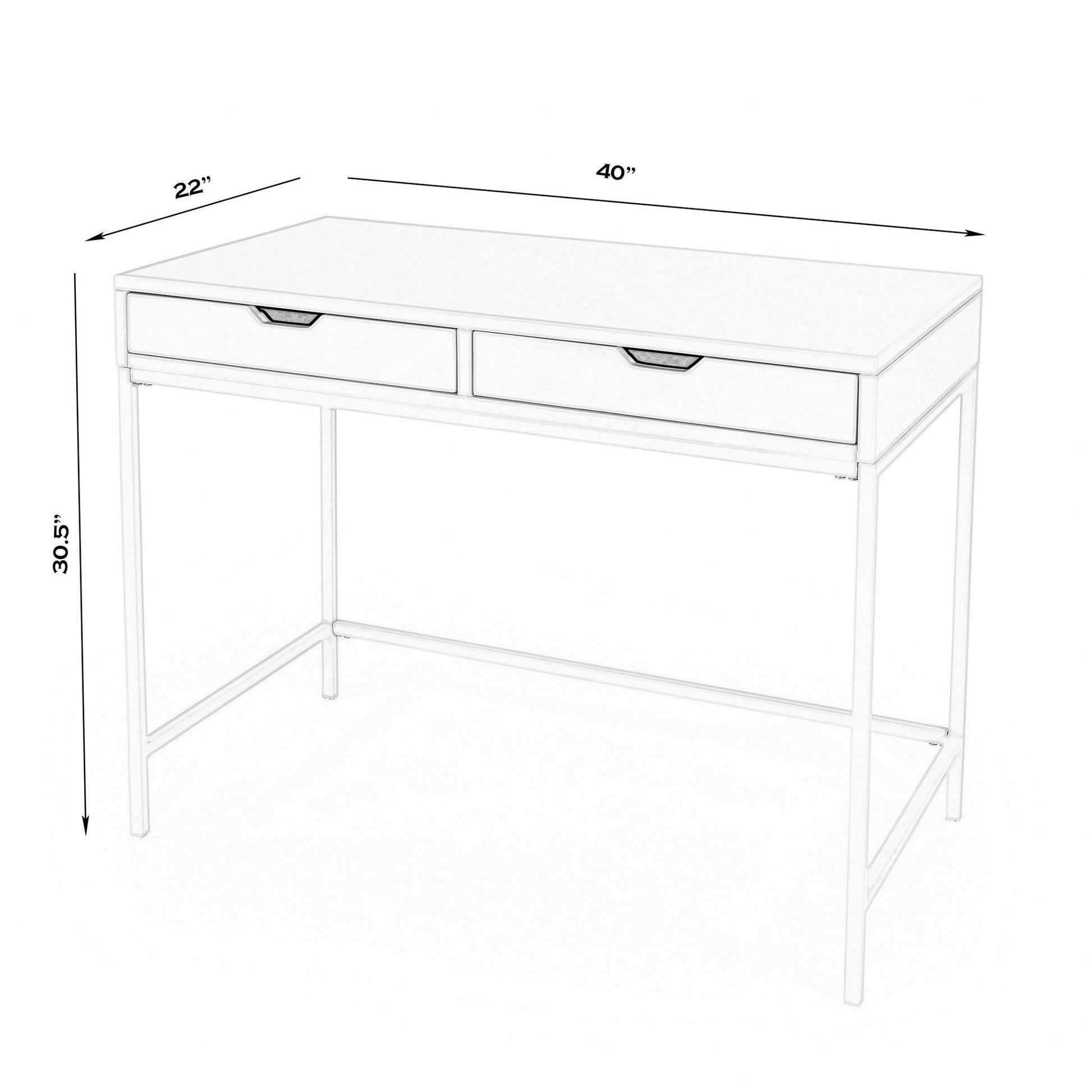 Modern Glossy White Desk - AFS