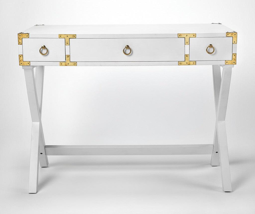 Glossy White Writing Desk - AFS