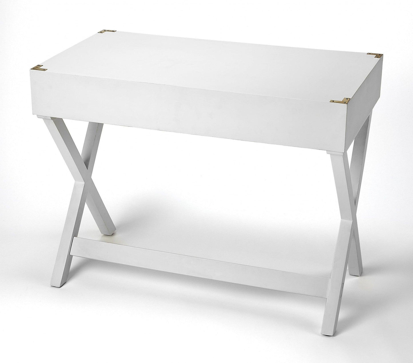 Glossy White Writing Desk - AFS