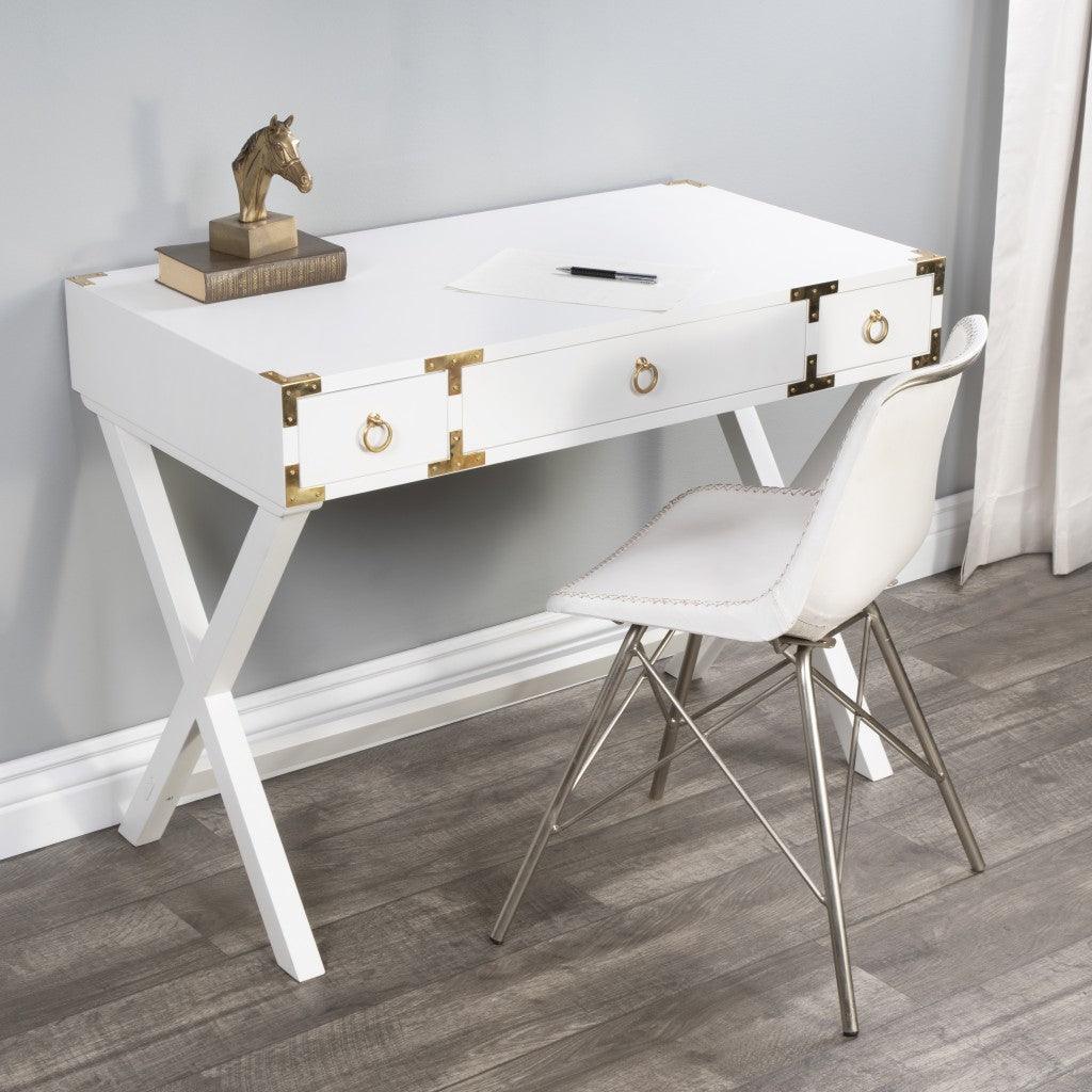 Glossy White Writing Desk - AFS