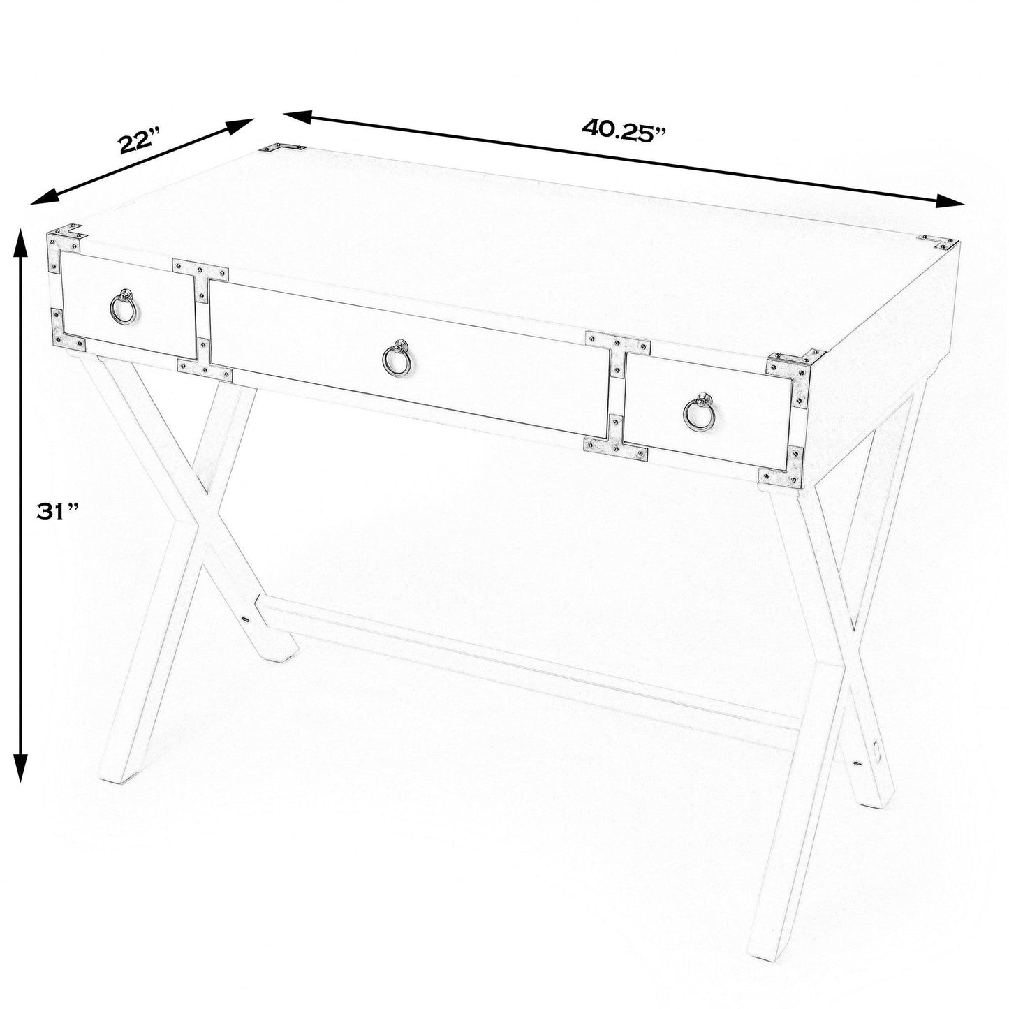 Glossy White Writing Desk - AFS