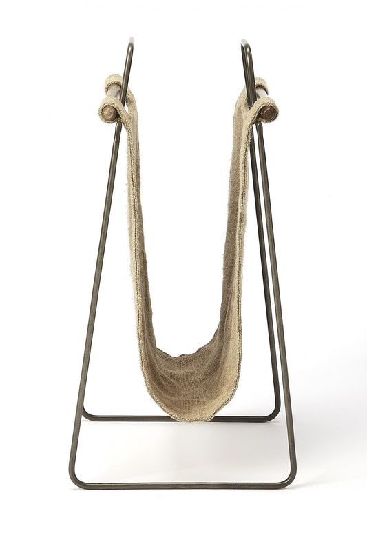 Hanging Burlap and Iron Magazine Rack - AFS