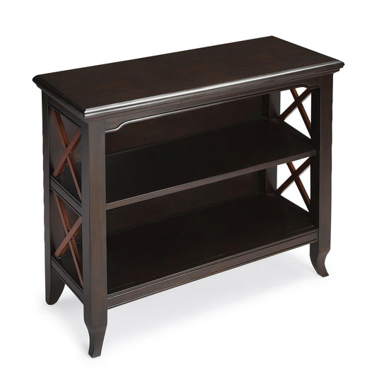 Newport Black & Cherry Low Bookcase - AFS