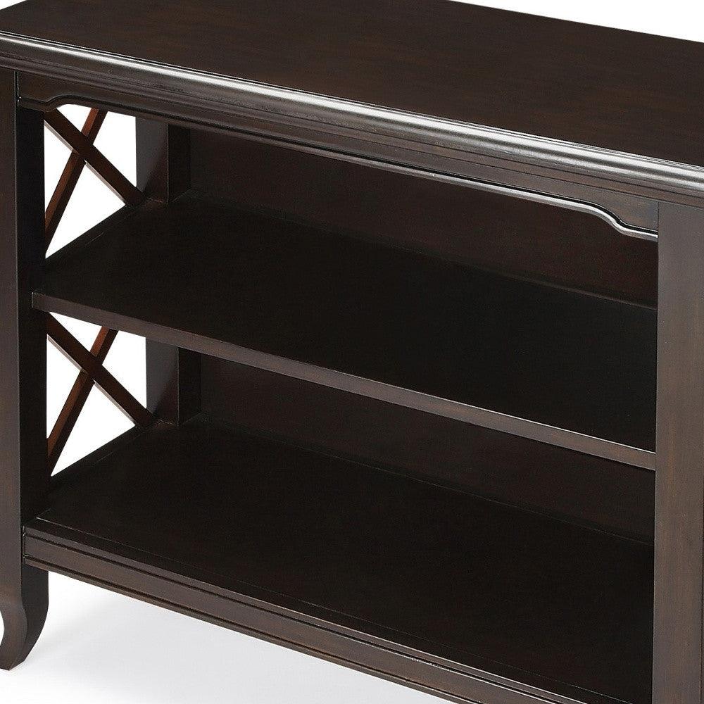 Newport Black & Cherry Low Bookcase - AFS