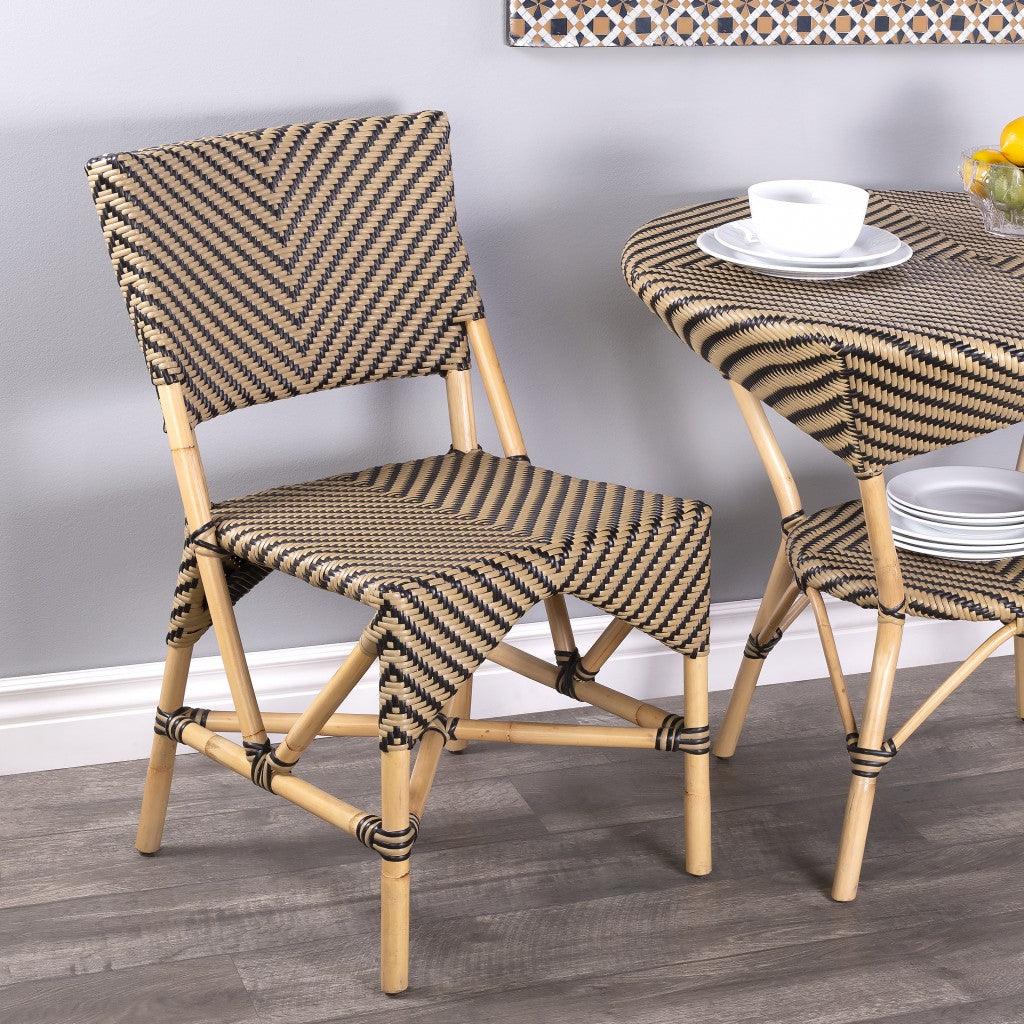 Indoor Outdoor Zig Zag Rattan Dining Chair - AFS