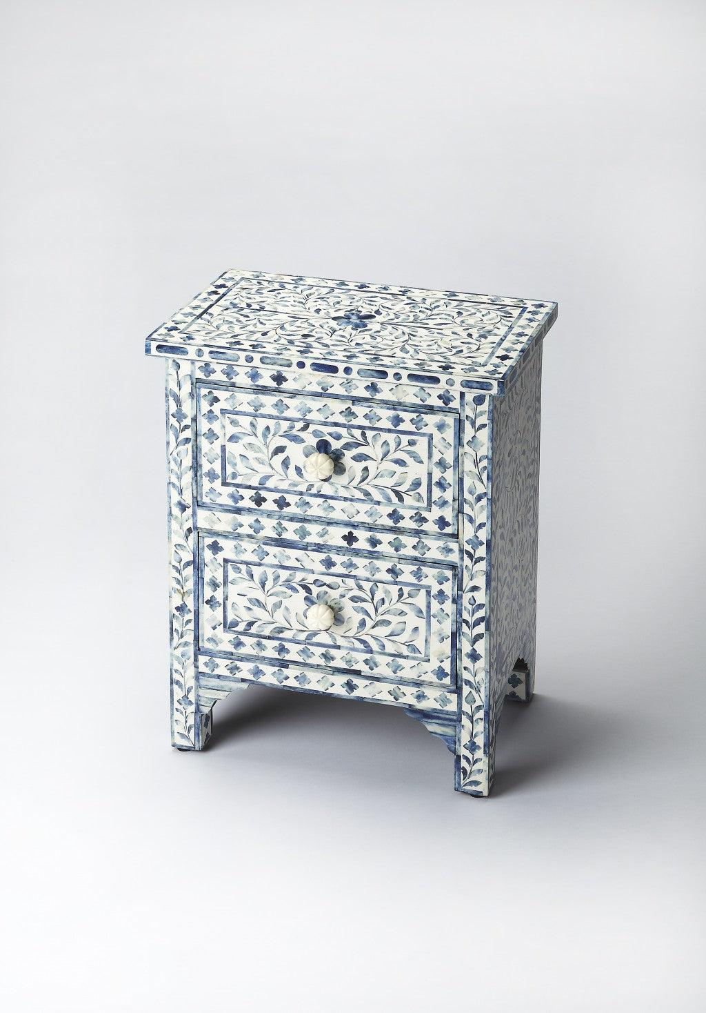 Vivienne Blue Bone Inlay Accent Chest - AFS